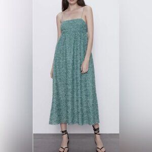 Zara 3D Floral Chiffon Dress  Small